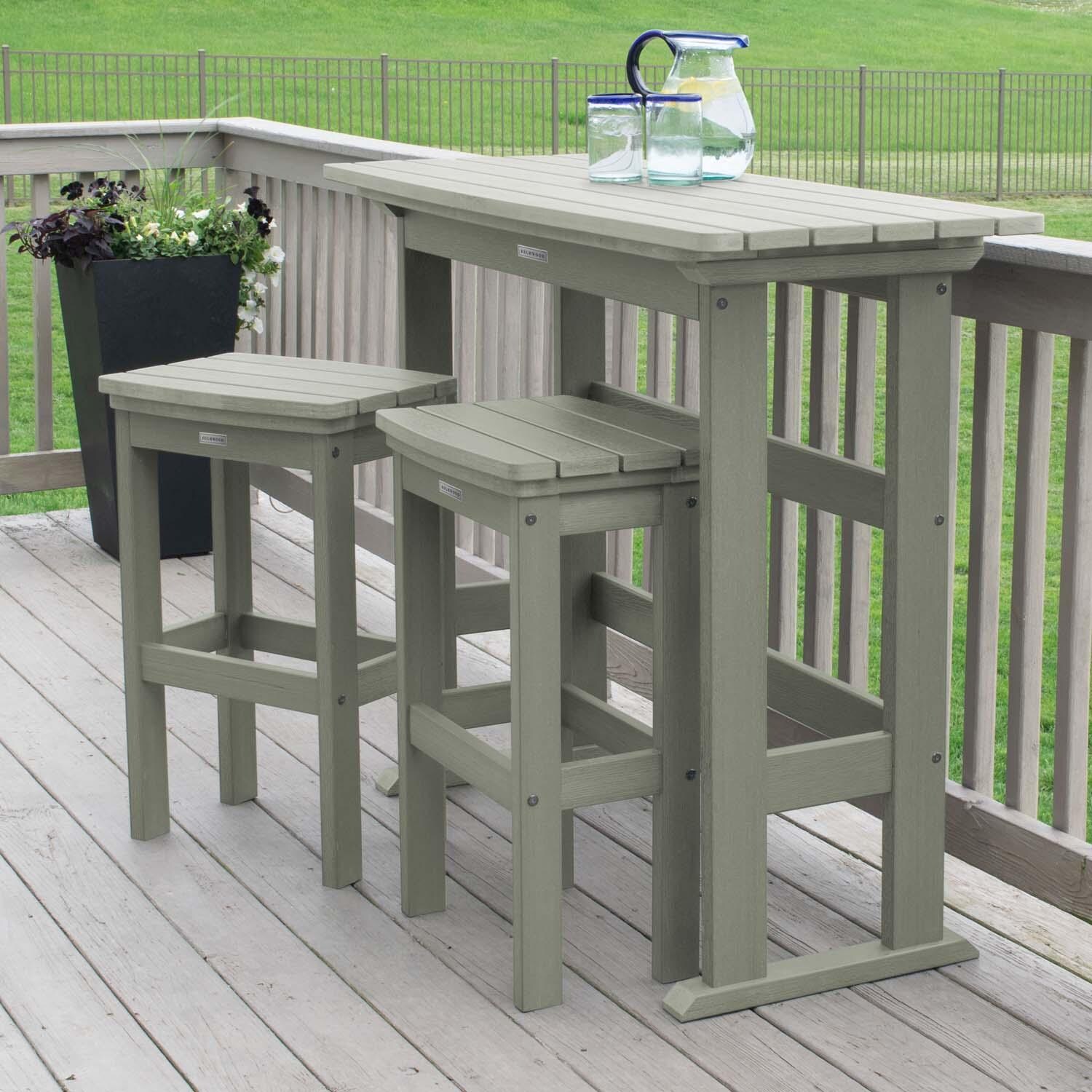 Hart Lane 3 Pc Recycled Plastic Bar Height Dining Set in Eucalyptus By Lakeview Outdoor Designs - Lifestyle thumbnail