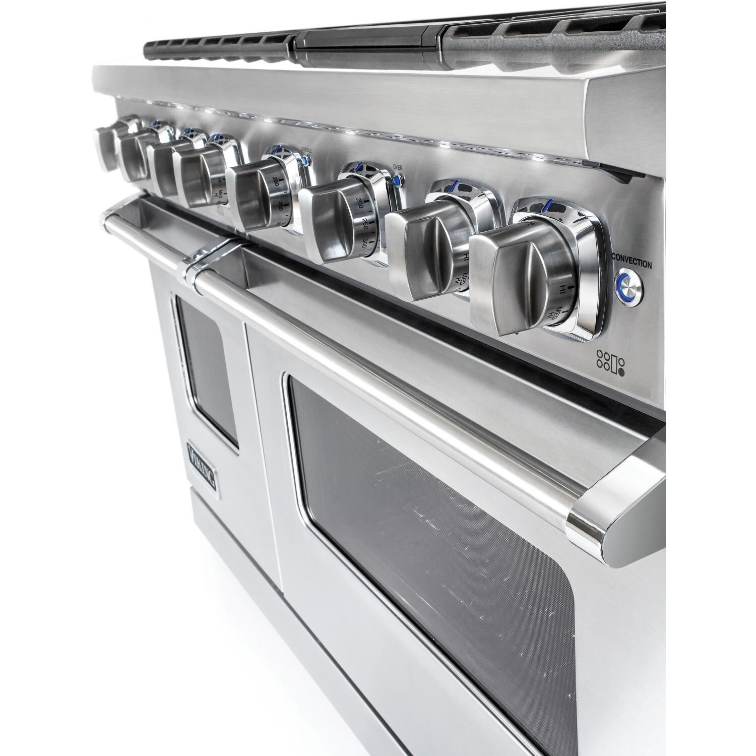 Viking Professional 7 Series 48-Inch 8 Burner Natural Gas Dual Fuel Range - Stainless Steel - VDR7488BSS - Control Panel thumbnail