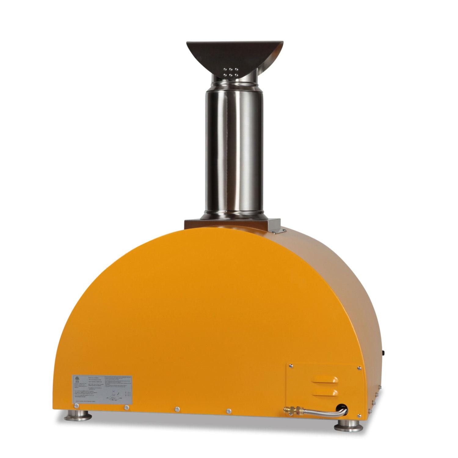 Coyote C1PZ30HYNG 30 Inch Hybrid Natural Gas Pizza Oven - Yellow - Rear View - White Background thumbnail