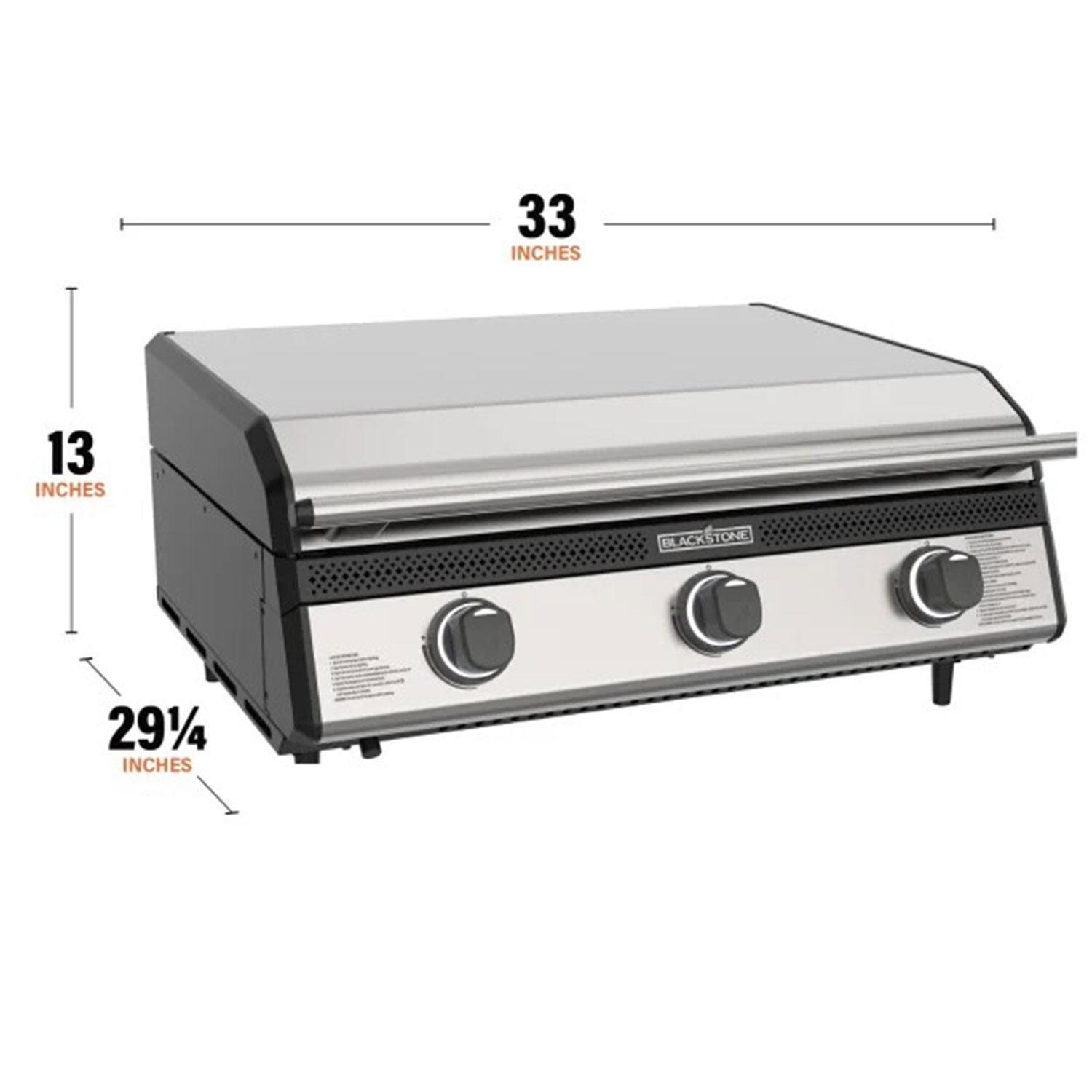 Blackstone 6332NG 28-in XL Built-In Propane Griddle w / Hood - Dimensions - Dimensional thumbnail