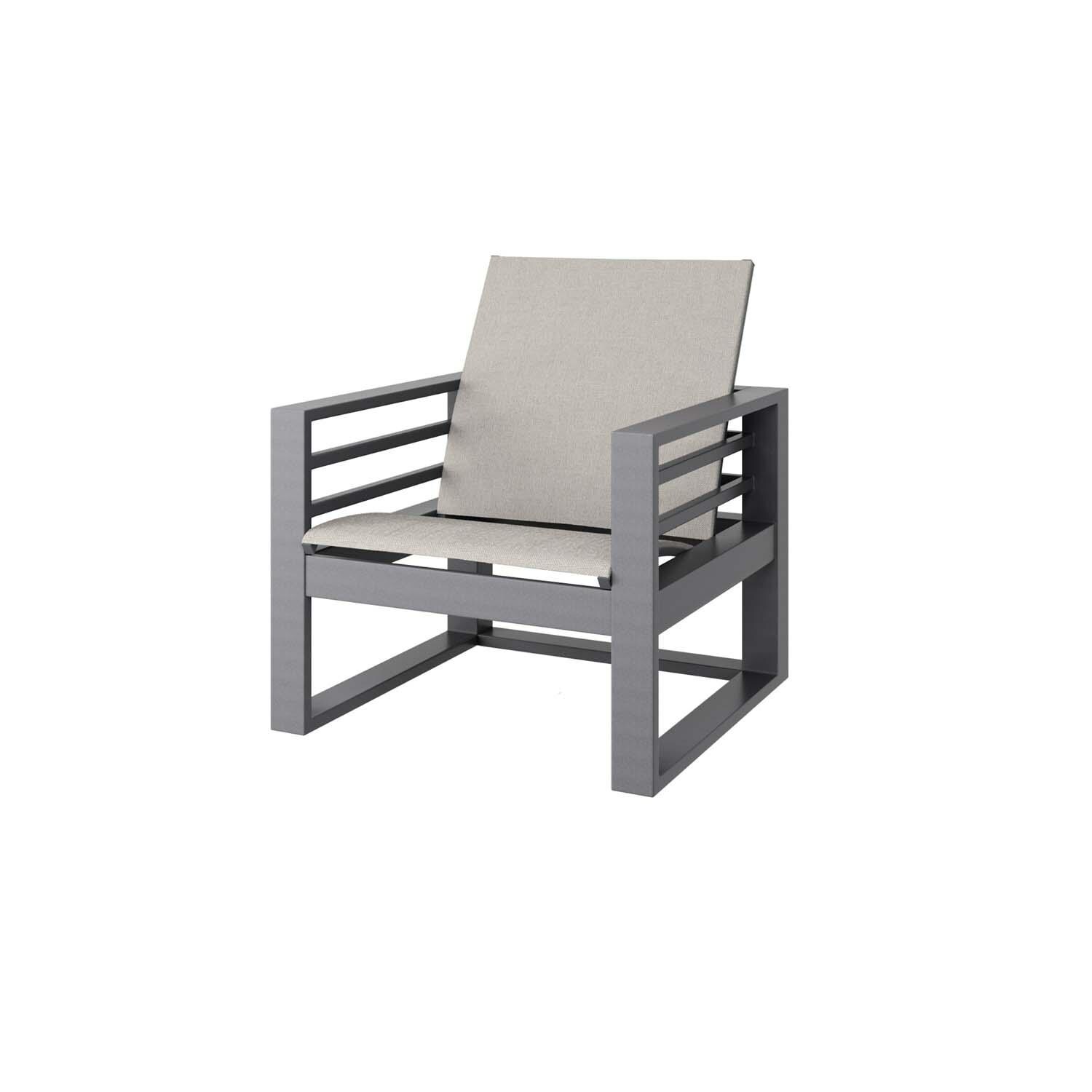 Palermo Aluminum Club Chair in Graphite/Harbor Pebble by Ebel