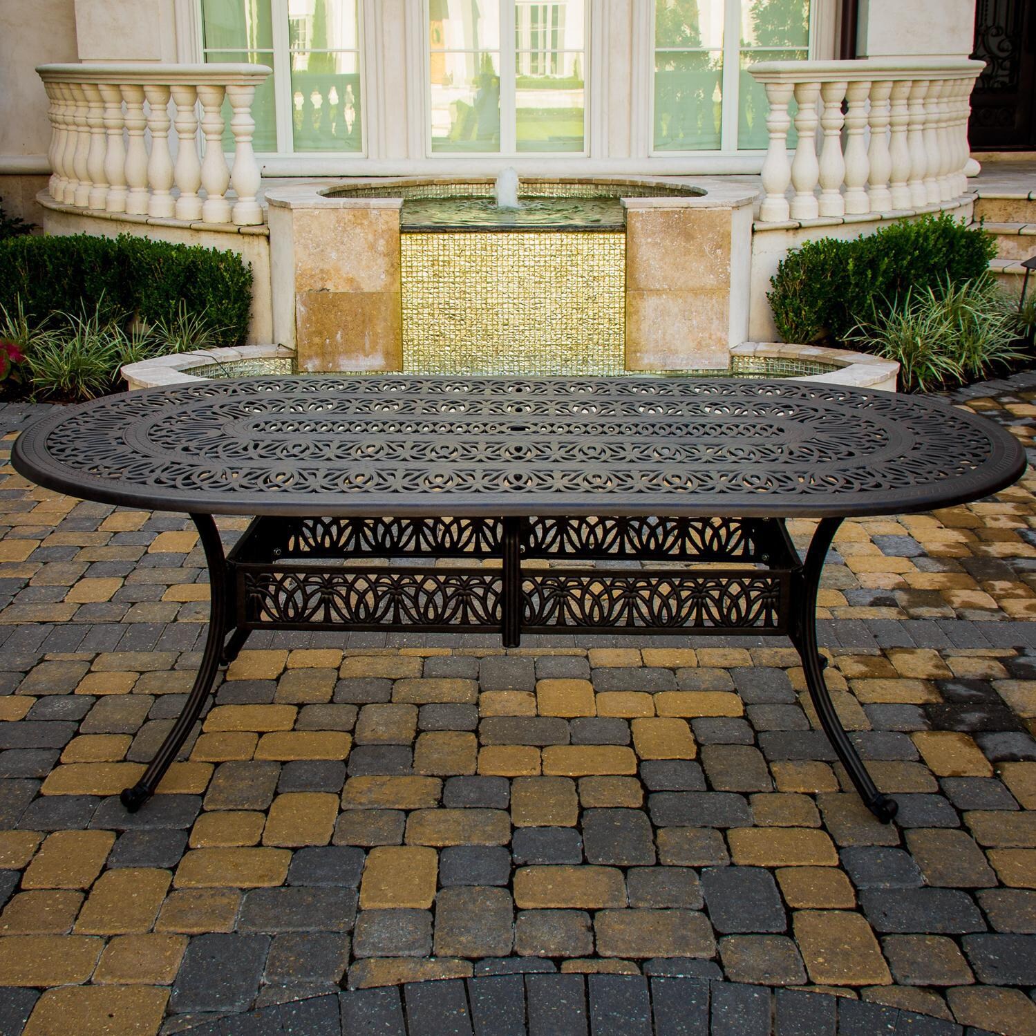 84 X 42 Inch Oval Cast Aluminum Patio Dining Table By Lakeview Outdoor Designs BBQGuys