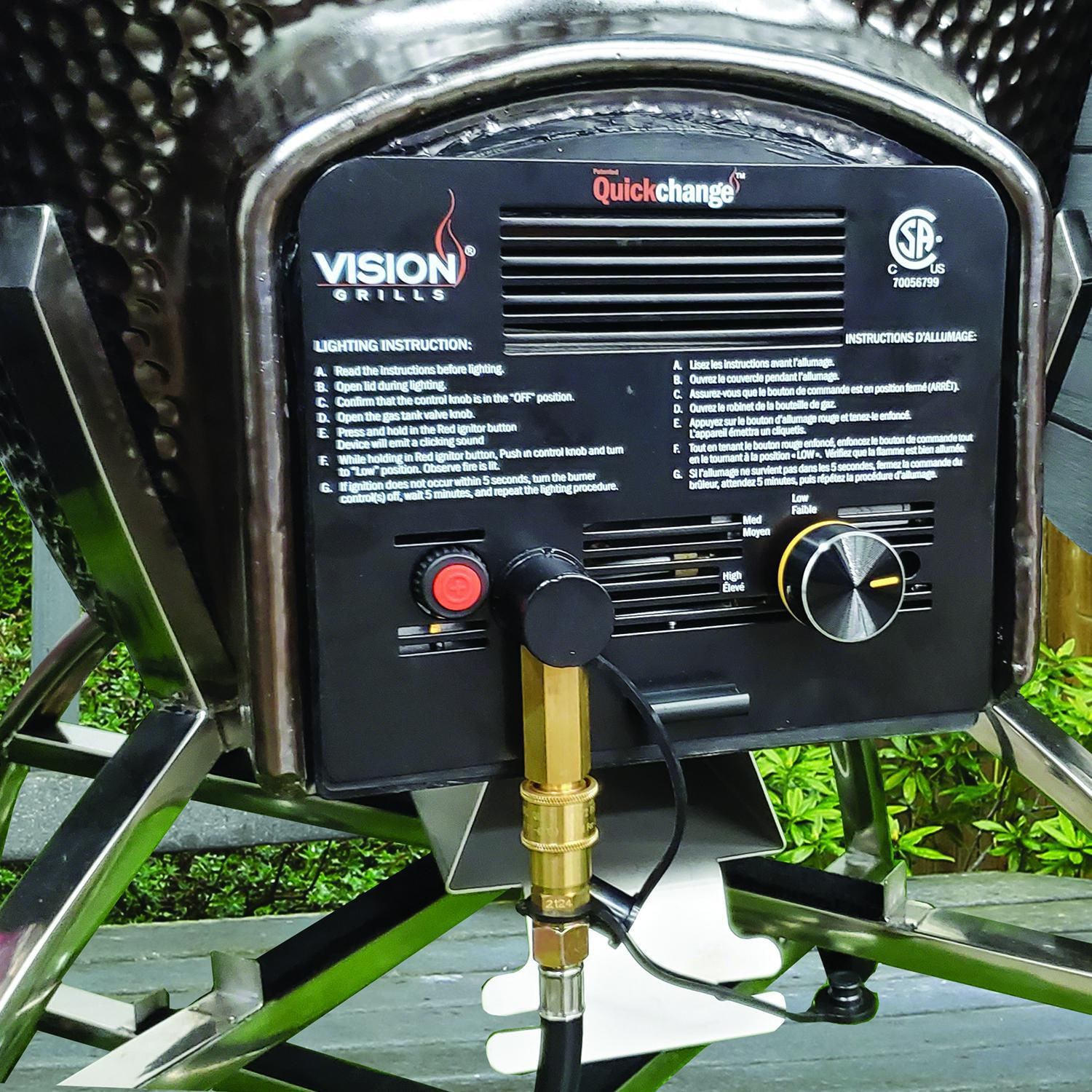 Vision C-R4C1F1-H Professional C-Series Ceramic Kamado Grill - Red - Quickchange Gas Insert thumbnail