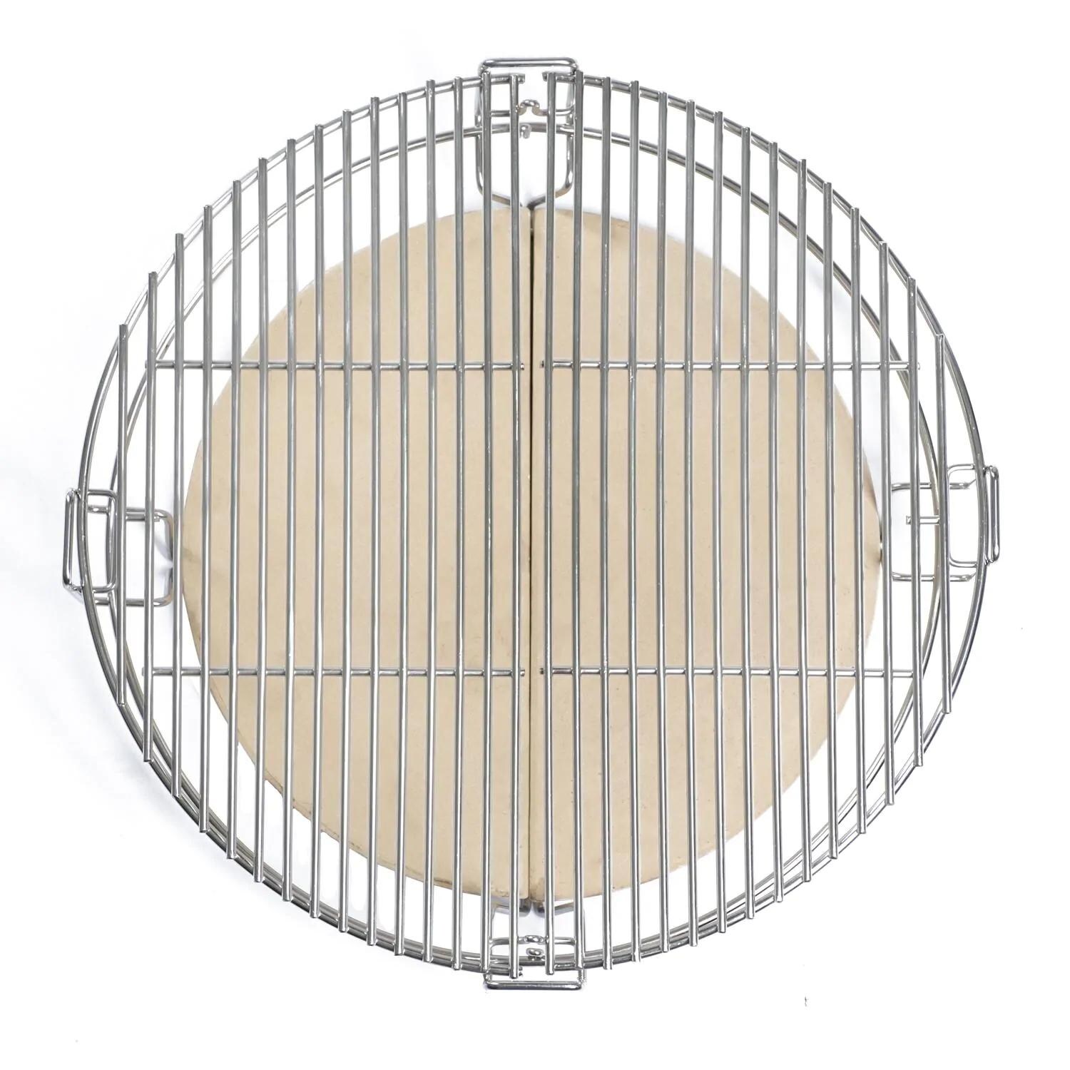 BBQGuys Signature BBQ-KFCS-18-SS Flexible Cooking System For 18-Inch Kamado Grills - Top View thumbnail