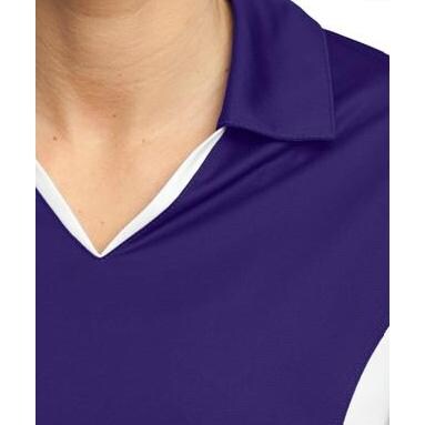 Sport-Tek Ladies Side Blocked Micropique Sport-Wick Polo Shirt 4XL - Purple/White