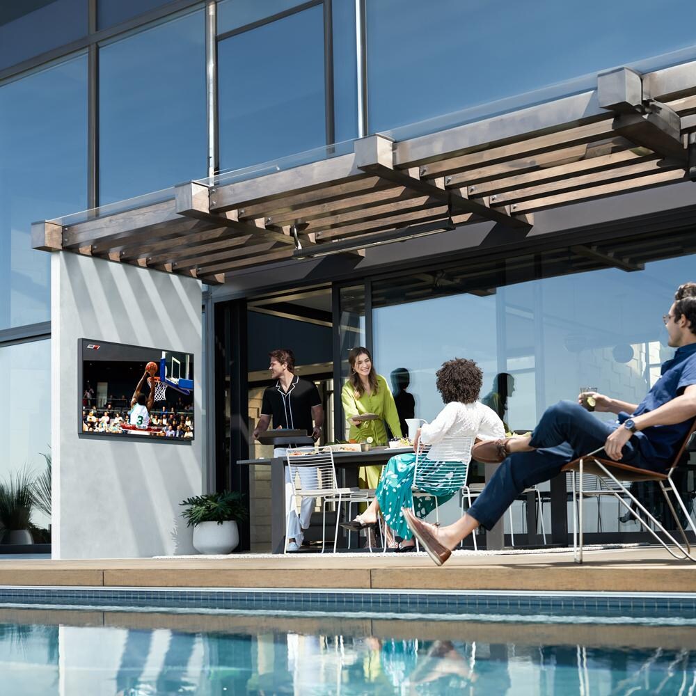 Samsung QN75LST9TAFXZA The Terrace 75 Inch Full Sun Smart TV - Poolside - Lifestyle thumbnail