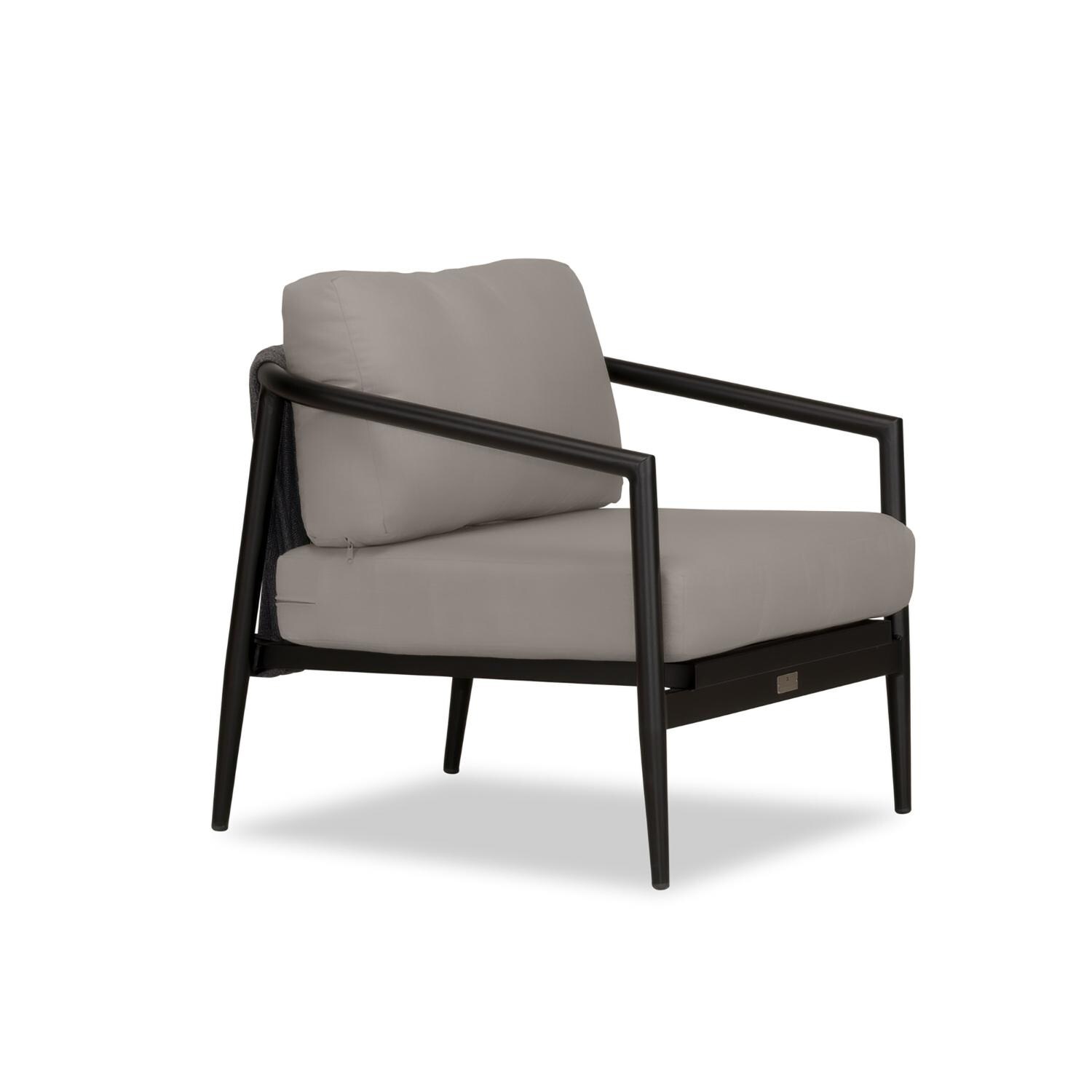 Lakeview Midnight Cove Aluminum Club Chair in Black/Carbon/Canvas Charcoal - Angled - White Background thumbnail