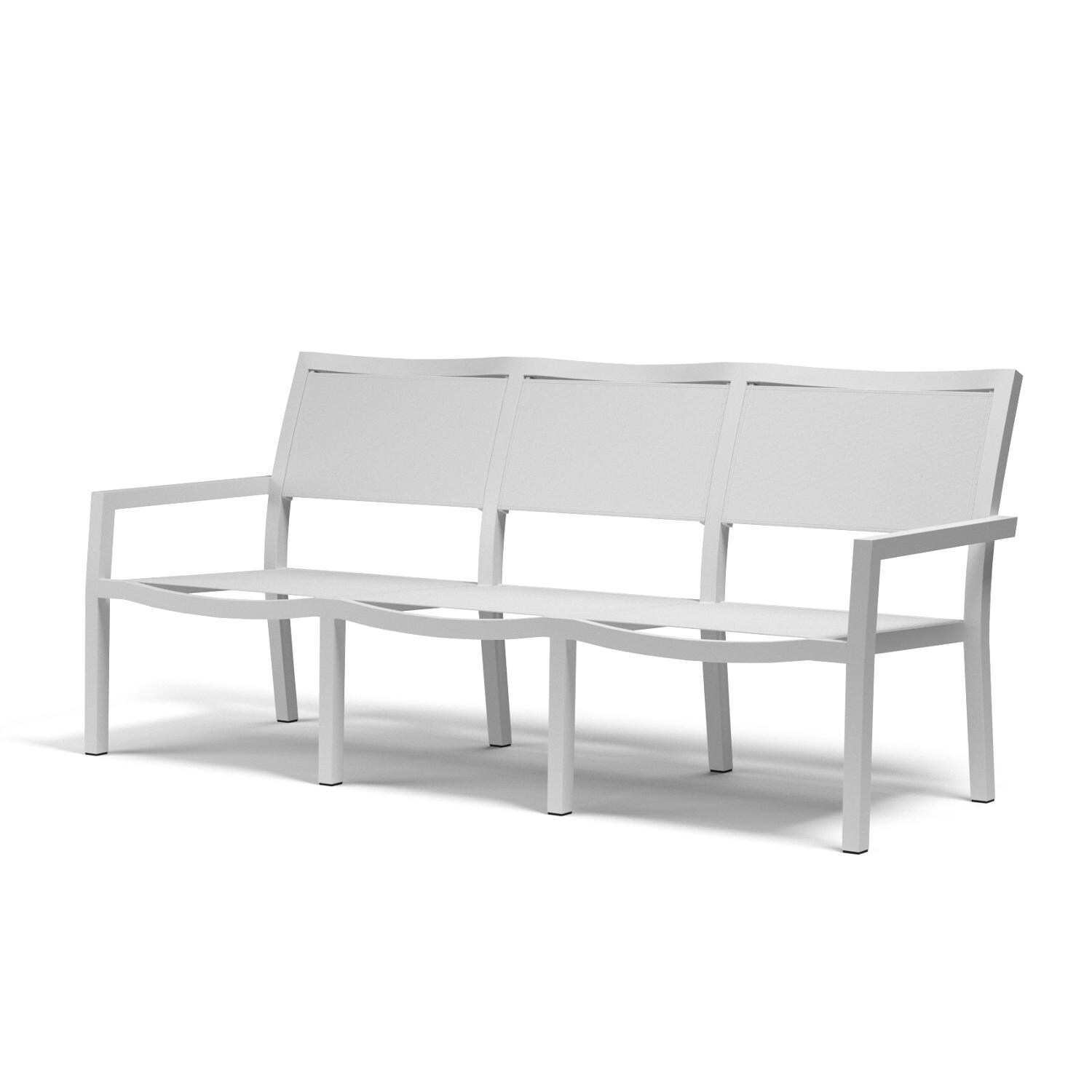Naples Aluminum Sofa in Satin White/Frost by Sunset West