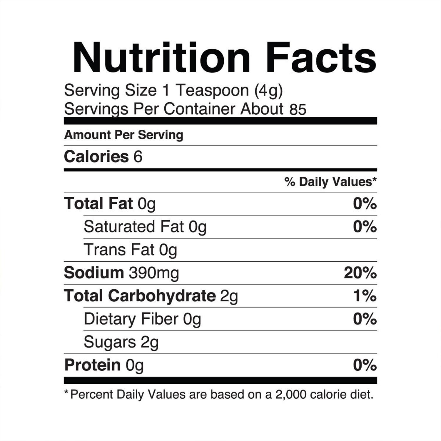 recteq RT-RSBDL BBQ Rub & Sauce Seasoning Bundle - Jody's Asian Persuasion - Nutrition Facts - Detail thumbnail