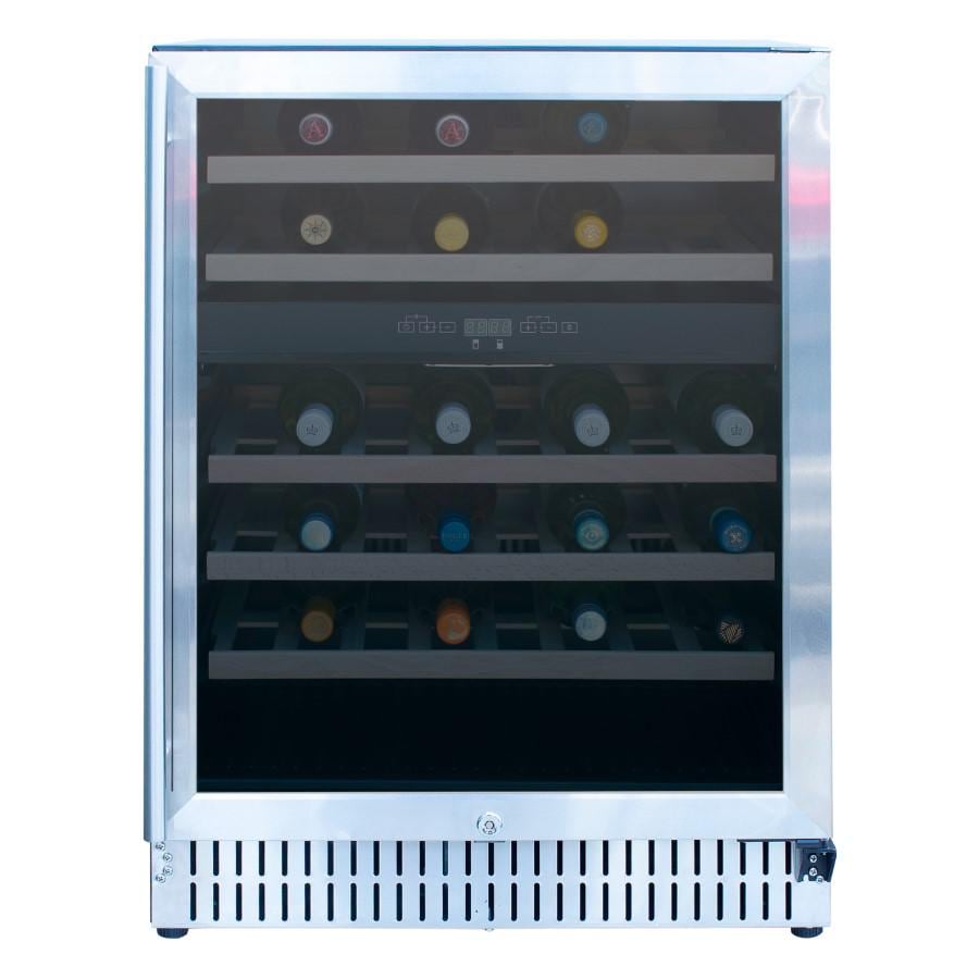 American Made Grills 24Inch Outdoor Rated Dual Zone Wine Cooler AMG
