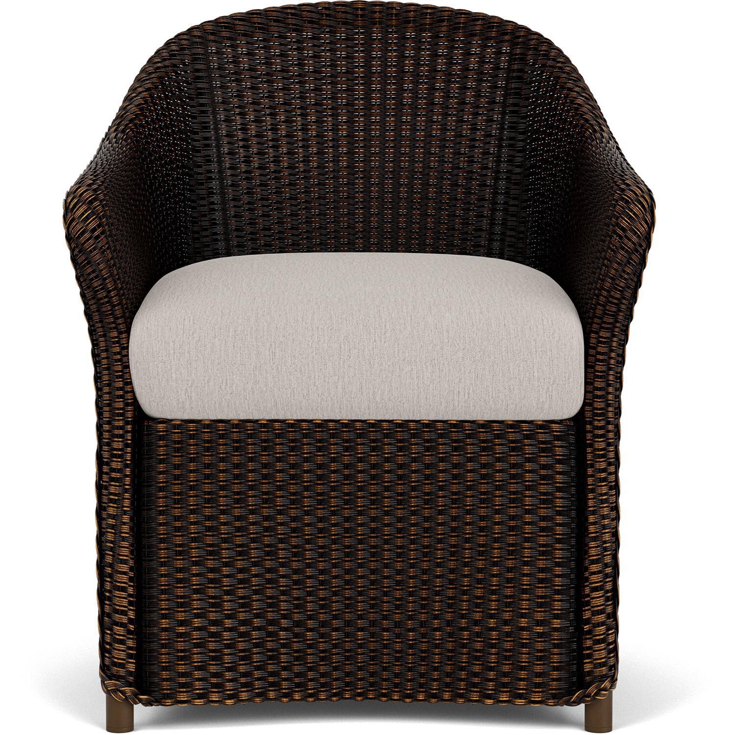 Lloyd Flanders Weekend Retreat Dining Armchair in Mink Finish W/ Remy Cloud Fabric thumbnail