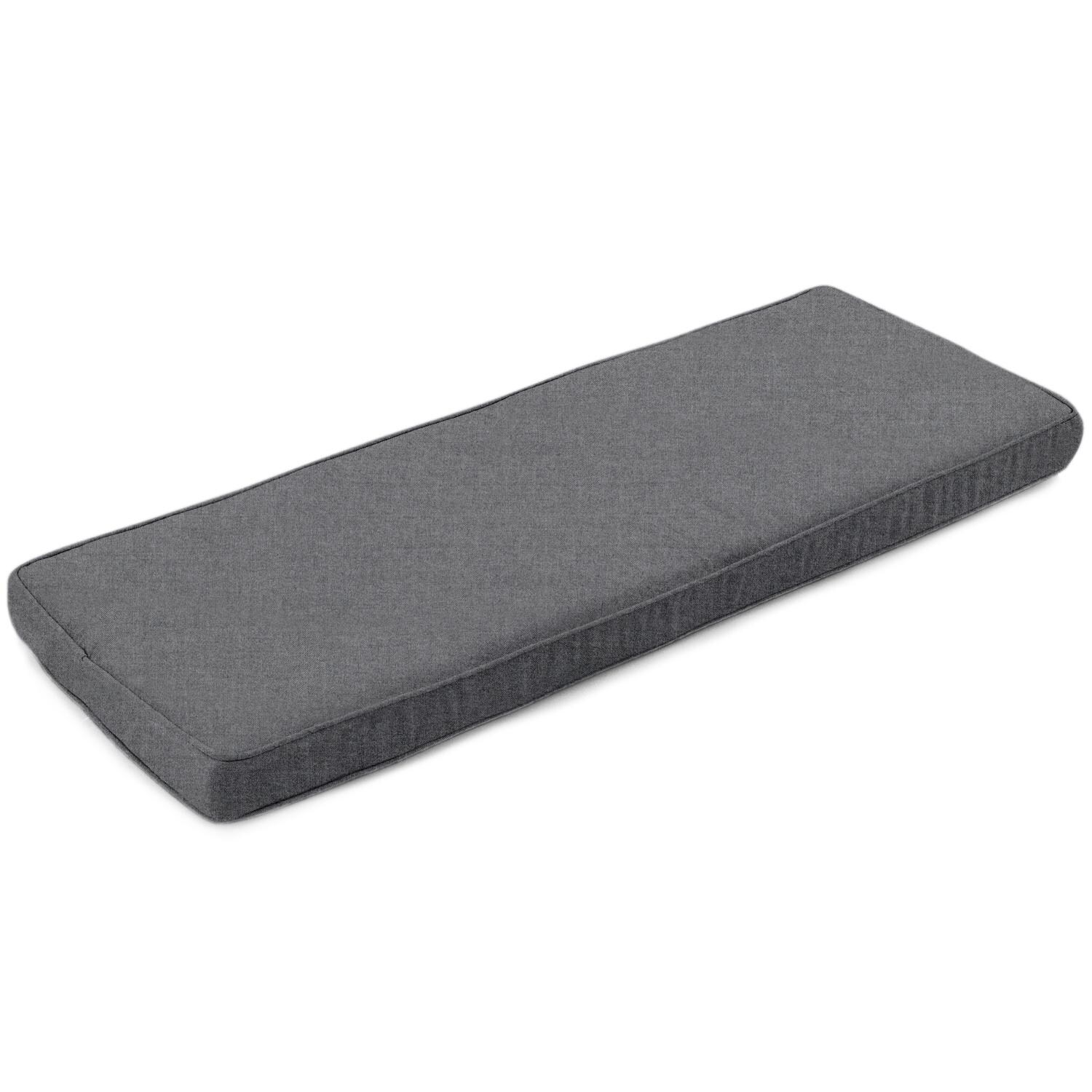 Sunbrella Cast Slate Medium Outdoor Replacement Bench Cushion W/ Piping By UltimatePatio.com thumbnail