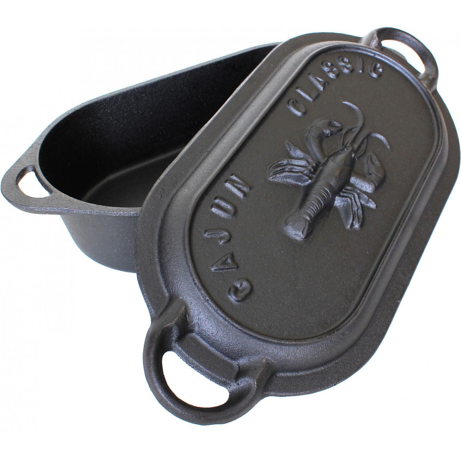 Cajun Cookware 8-Quart Unseasoned Cast Iron Casserole Pot - Inside View thumbnail