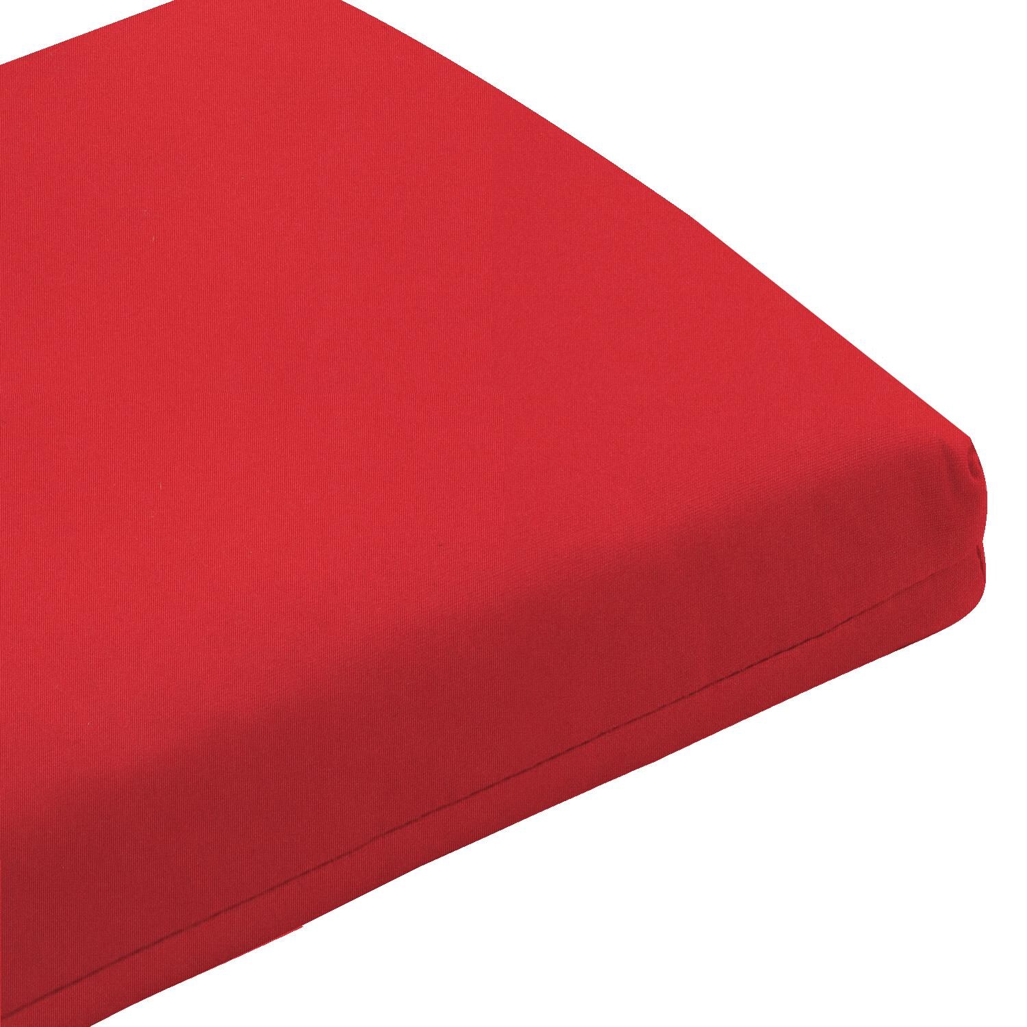 Sunbrella Canvas Jockey Red Small Outdoor Replacement Bench Cushion W/ Knife Edge By UltimatePatio.com - Corner Detail thumbnail