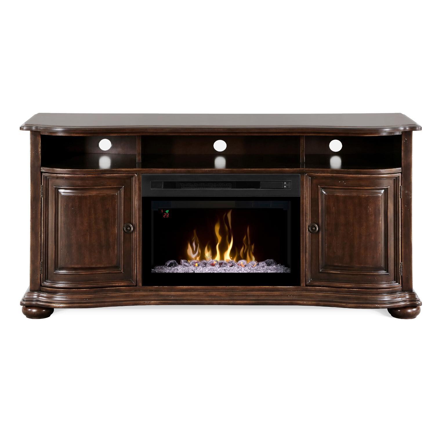Dimplex - GDS25GD-1414HC - Multi-Fire XD Henderson 66-Inch Electric Fireplace Media Console - Acrylic Ice Embers - Cherry thumbnail