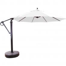 Galtech 11 Ft. Octagonal Aluminum Patio Cantilever Umbrella W/ Easy Lift And Easy Tilt Wheel - Antique Bronze Frame W/ Sunbrella Canvas Natural Canopy image