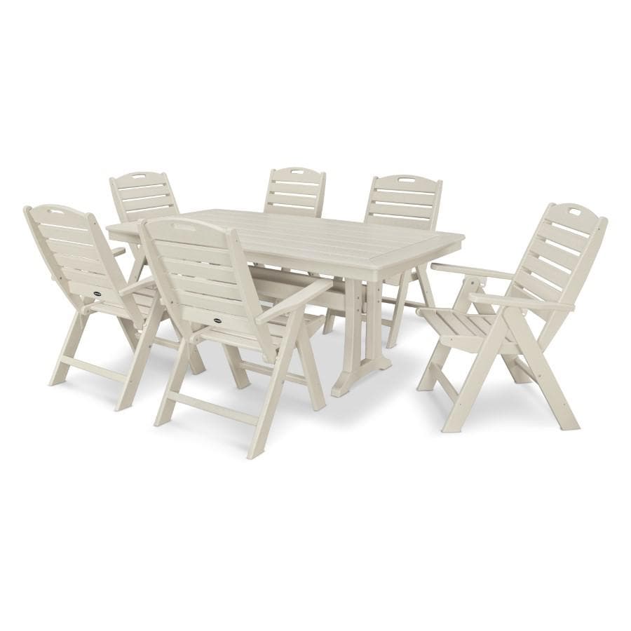 POLYWOOD 7 Piece Nautical Dining Set in Sand thumbnail