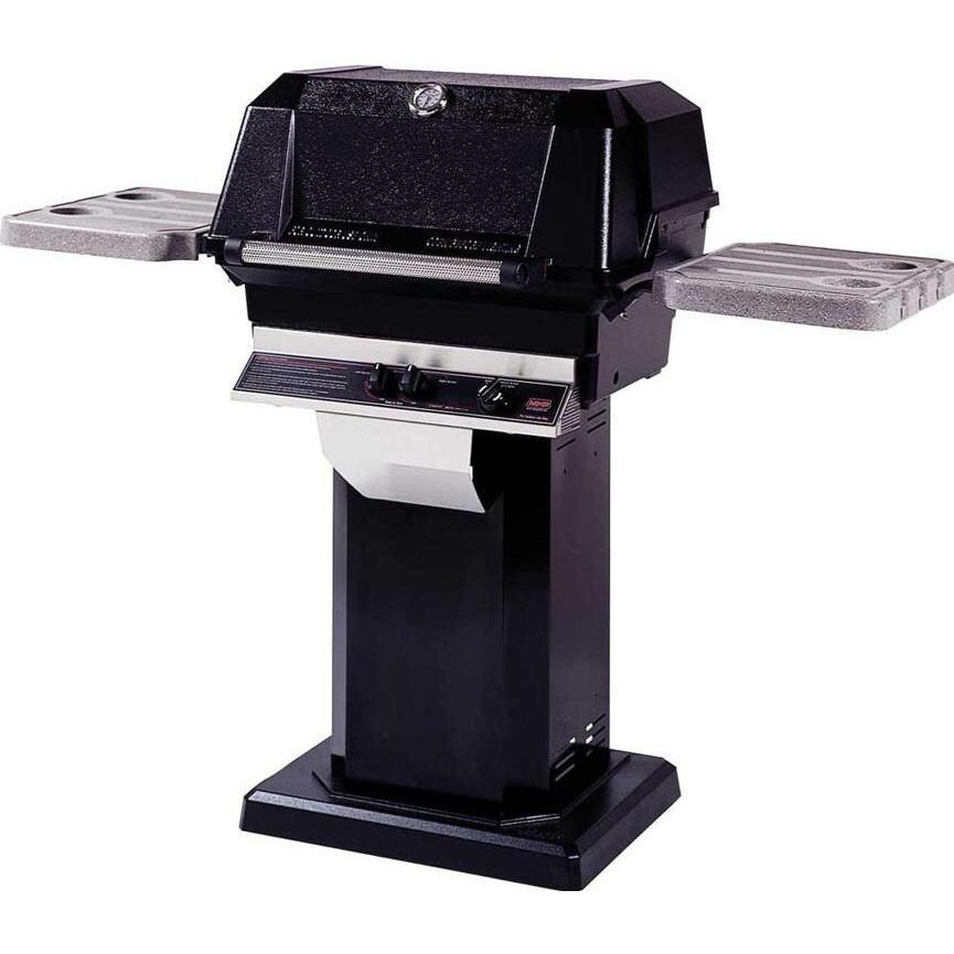MHP WNK4 Natural Gas Grill With NuStone Shelves And Stainless Grids On