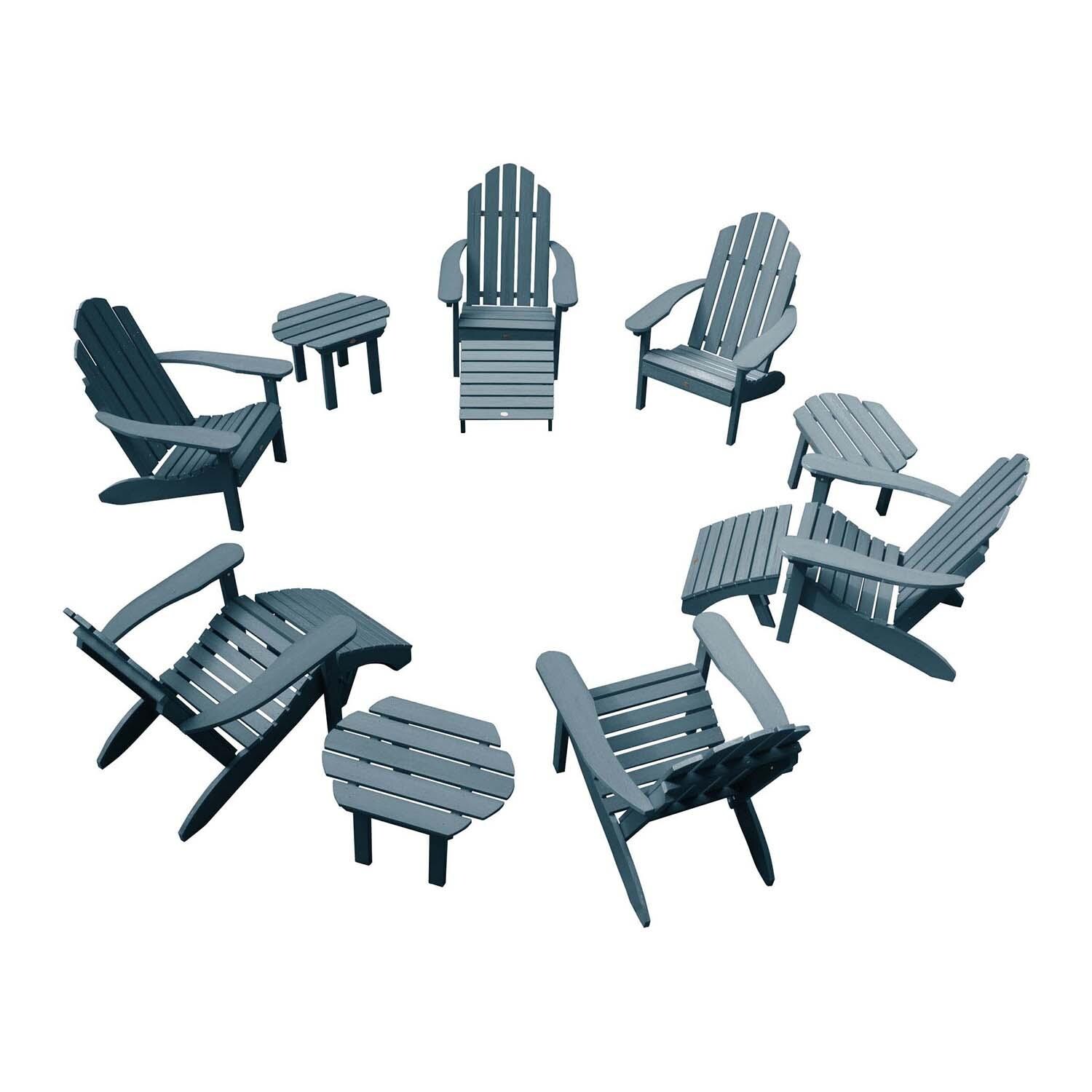 Paradise Key 12 Pc Set Polyresin Seating Set in Nantucket Blue By Lakeview Outdoor Designs - White Background thumbnail