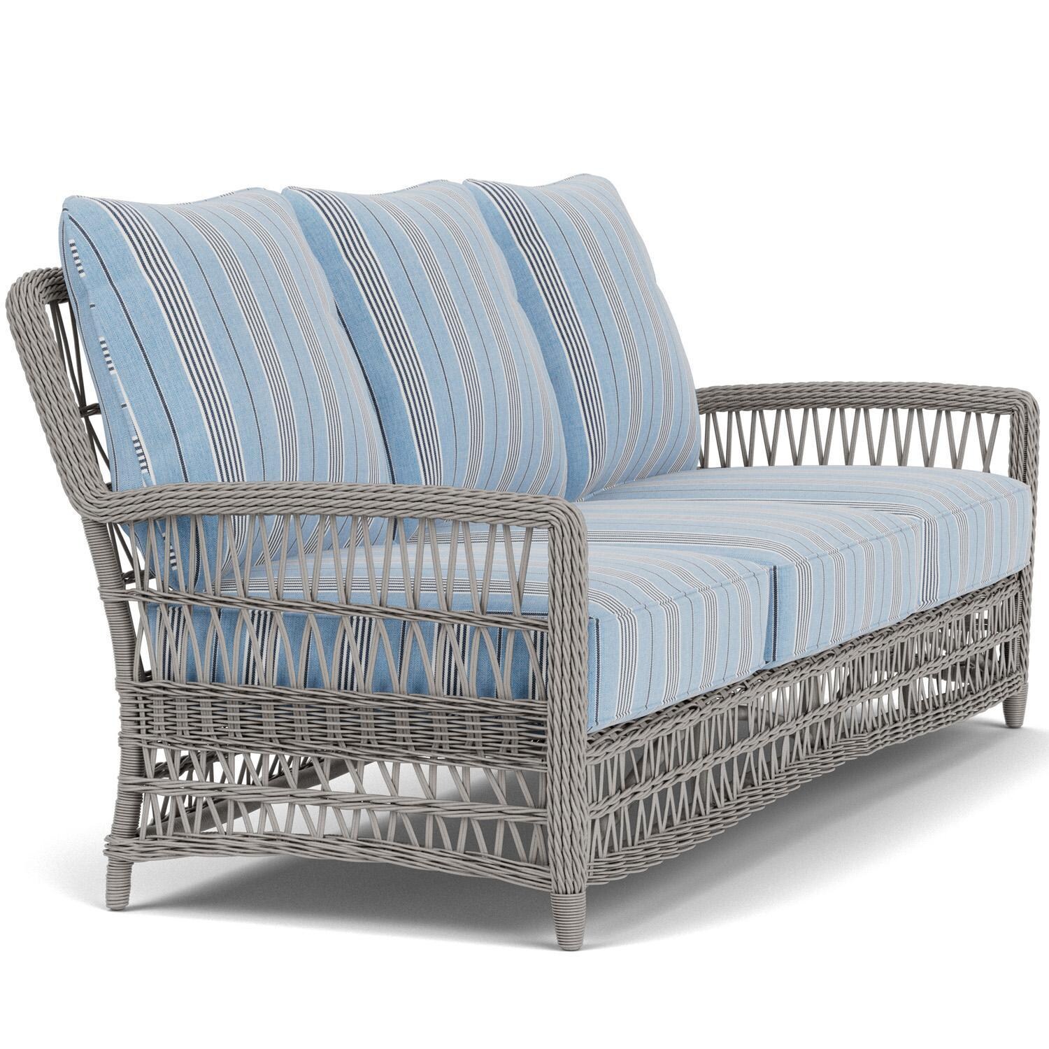 Lloyd Flanders Mackinac Sofa in Putty Finish with Hansen Sky Fabric - Right Side thumbnail