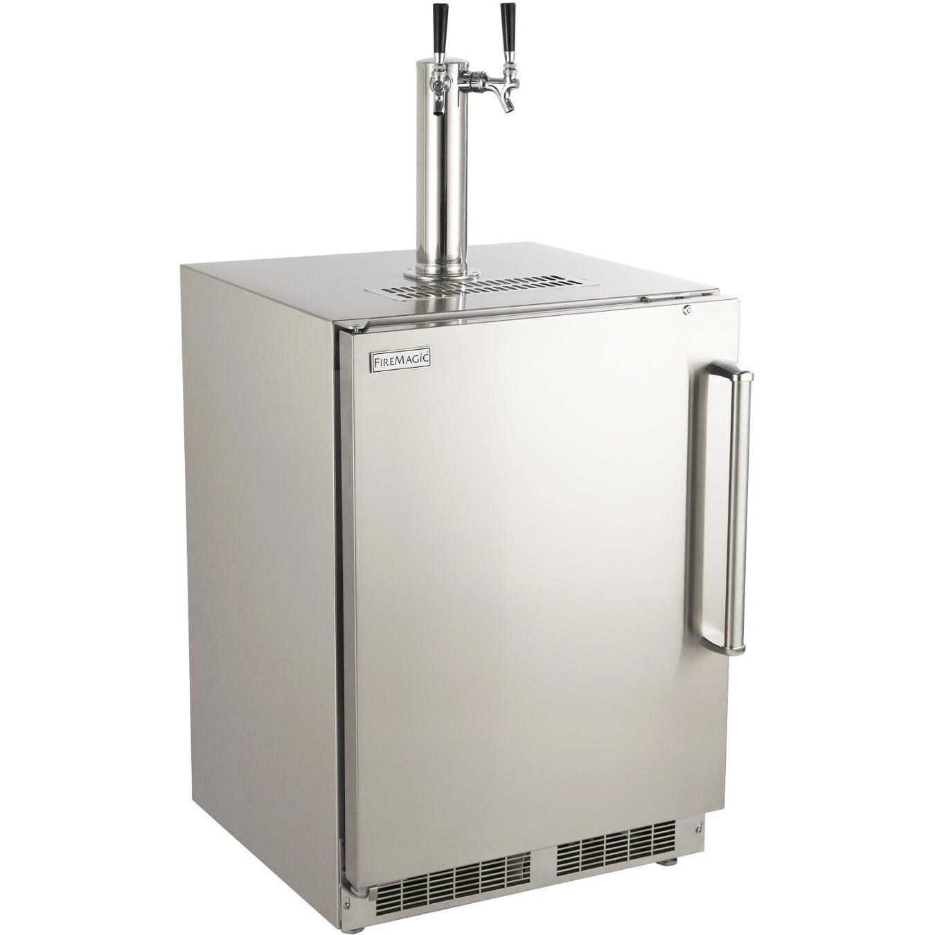 Fire Magic 24Inch Left Hinge Outdoor Rated Dual Tap Kegerator 3594