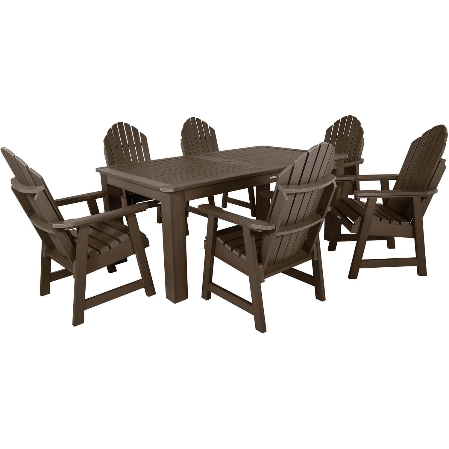 Hart Lane 7 Pc Rectangular Dining Set in Weathered Acorn By Lakeview Outdoor Designs - White Background thumbnail