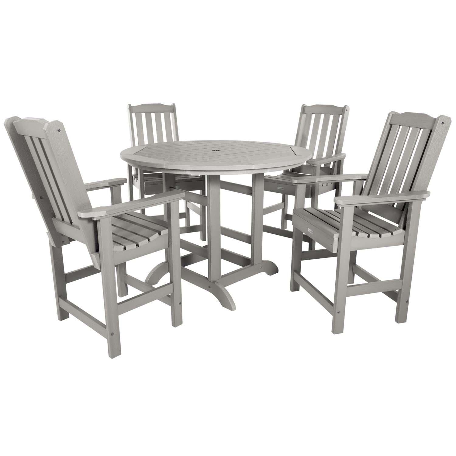 Hart Lane 5 Pc Set Recycled Plastic Counter Height Dining Set In Harbor Gray By Lakeview - White Background thumbnail