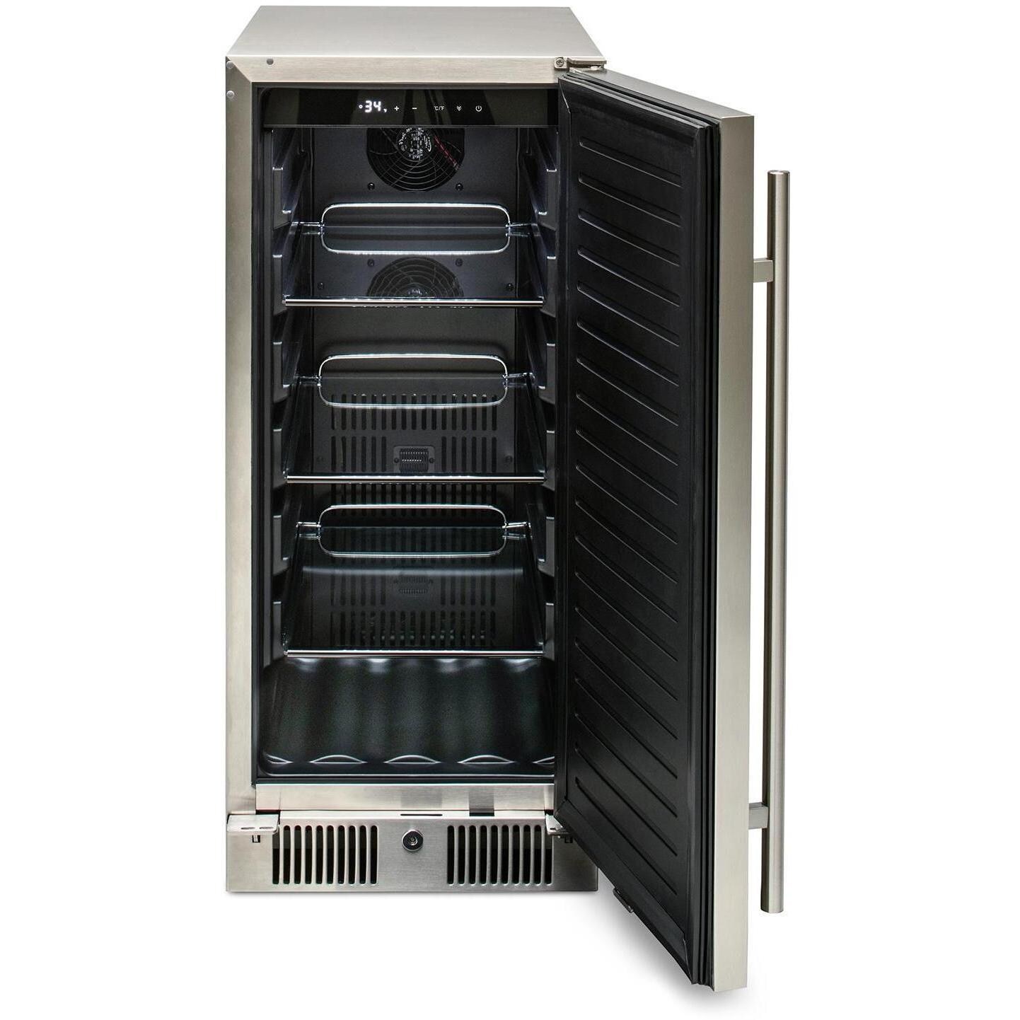 Blaze BLZ-SSRF-15 15-in 3.2 Cu. Ft. Outdoor Rated Compact Refrigerator - Door Open - White Background thumbnail