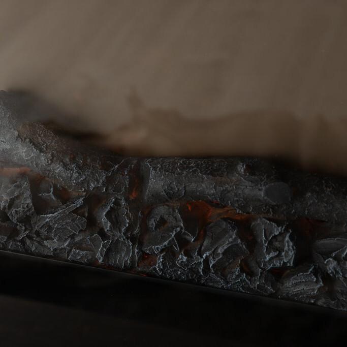 Fire Sense 31-Inch Wall Mount Electric Fireplace - Black - 60757 - Logs Closeup - Fireplace Off thumbnail