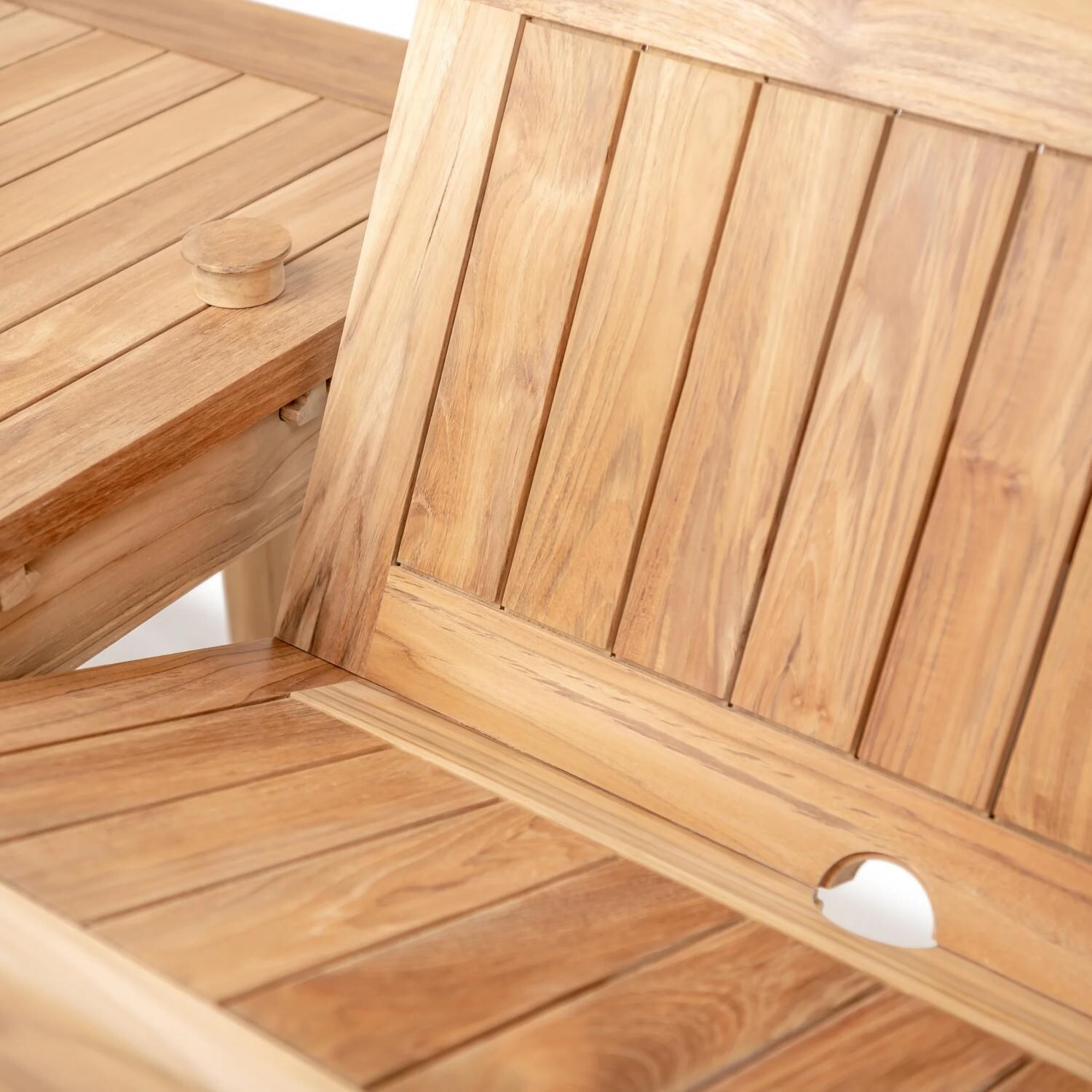 Teak + Table Barbados/Cayman Double 7 Piece Dining Set - Table Detail - Detail thumbnail