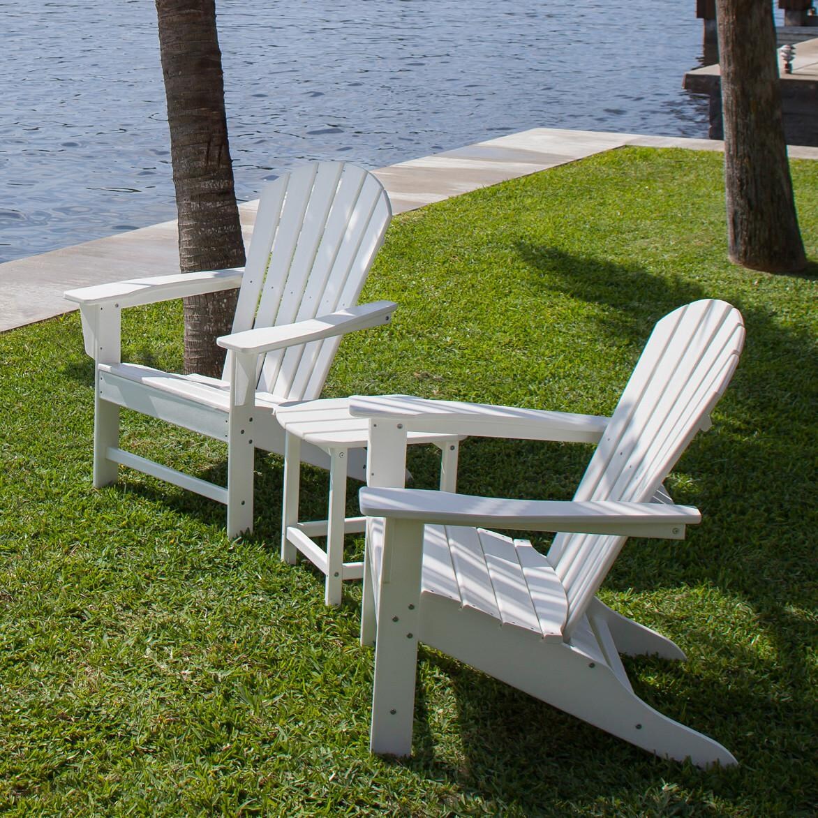 POLYWOOD PWS175-1-WH South Beach Adirondack 3-Piece Set - LifeStyle thumbnail
