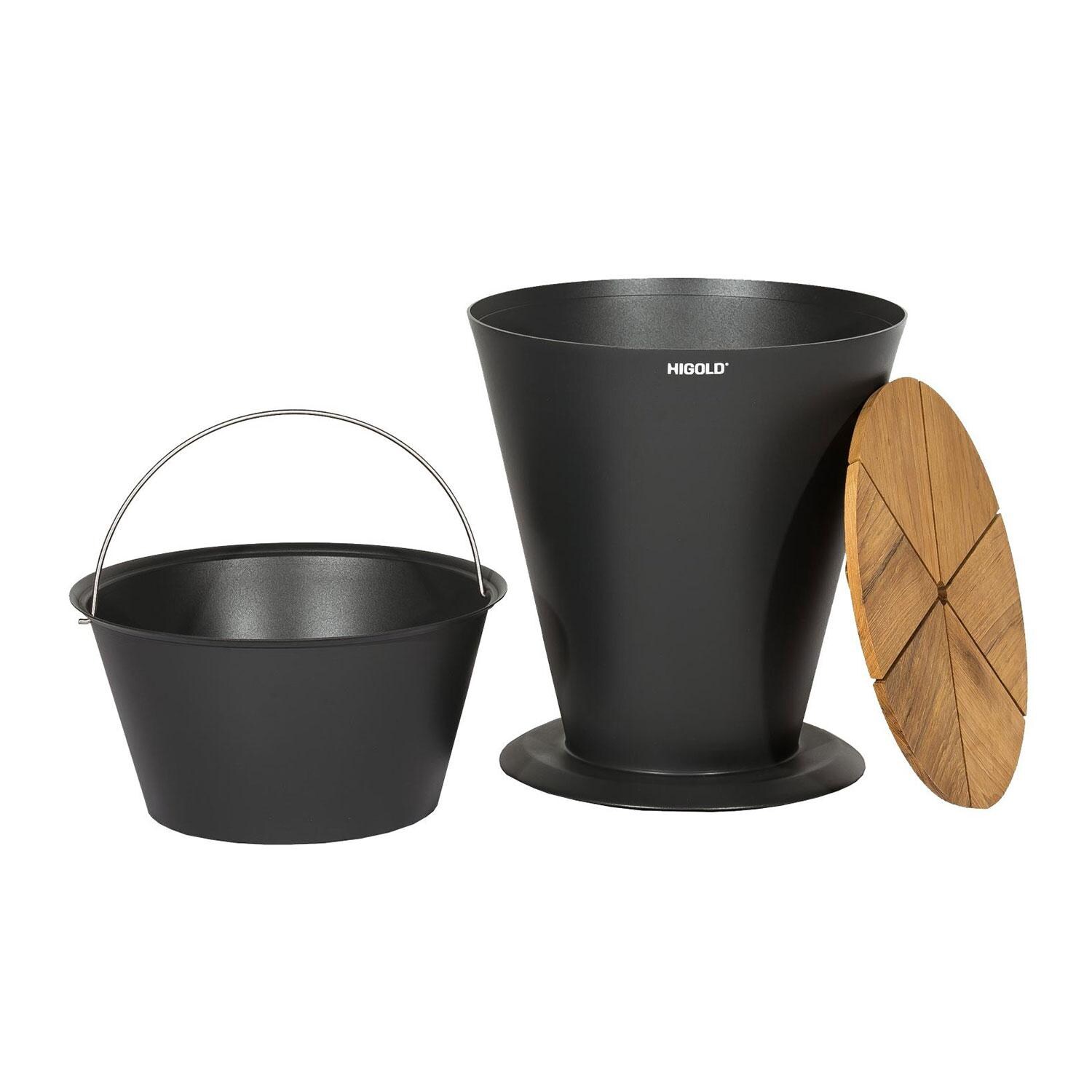 HIGOLD 305892/064 ICOO Outdoor Ice Bucket End Table - Latte - Accessories Displayed