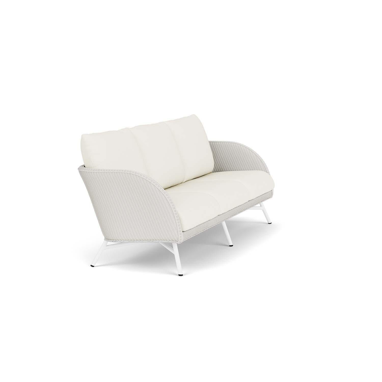 Lloyd Flanders Essence Sofa W/Sailcloth Salt Fabric - Matte White Finish - Angled thumbnail