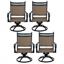 Mountain View 4 Piece Cast Aluminum Sling Patio Swivel Rocker Dining Chair Set By Darlee