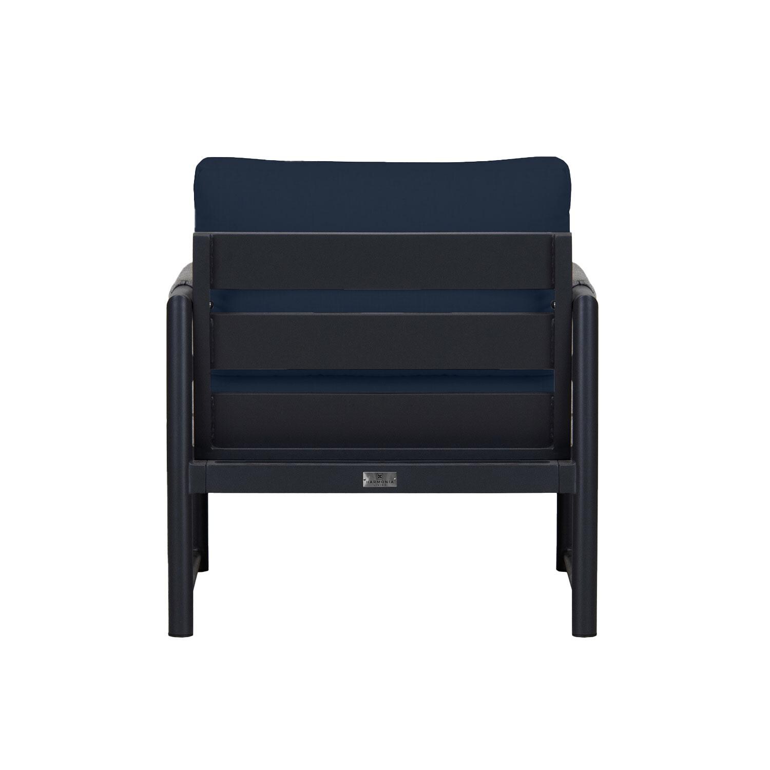 Lakeview AVEBAY-BK-CO-CC-IN Avenue Bay Black/Carbon Club Chair - Spectrum Indigo - Rear View - White Background thumbnail