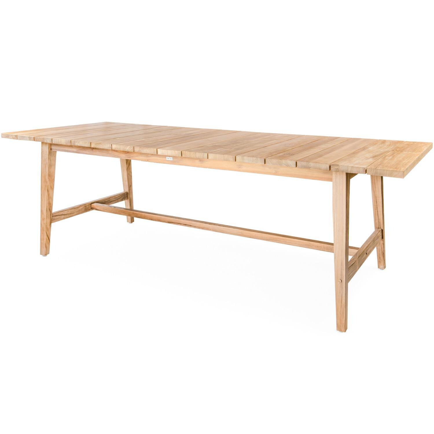 Teak + Table Capri Extend 96/120 Inch Dining Table W/ Extension - Angle - White Background thumbnail