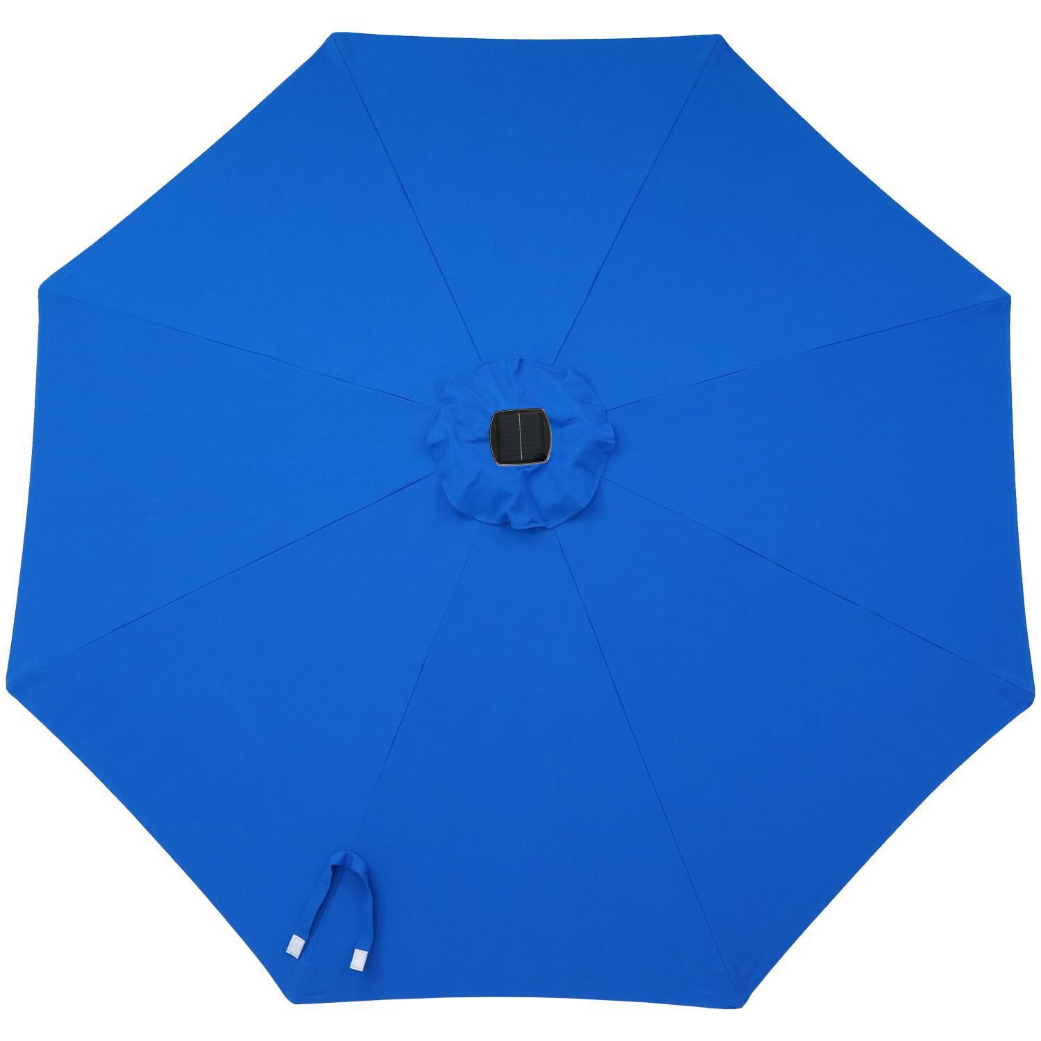 Ultimate Patio 9 Ft. Solar Lighted Patio Umbrella W/ Crank & Tilt - Pacific Blue Sunbrella Canopy thumbnail