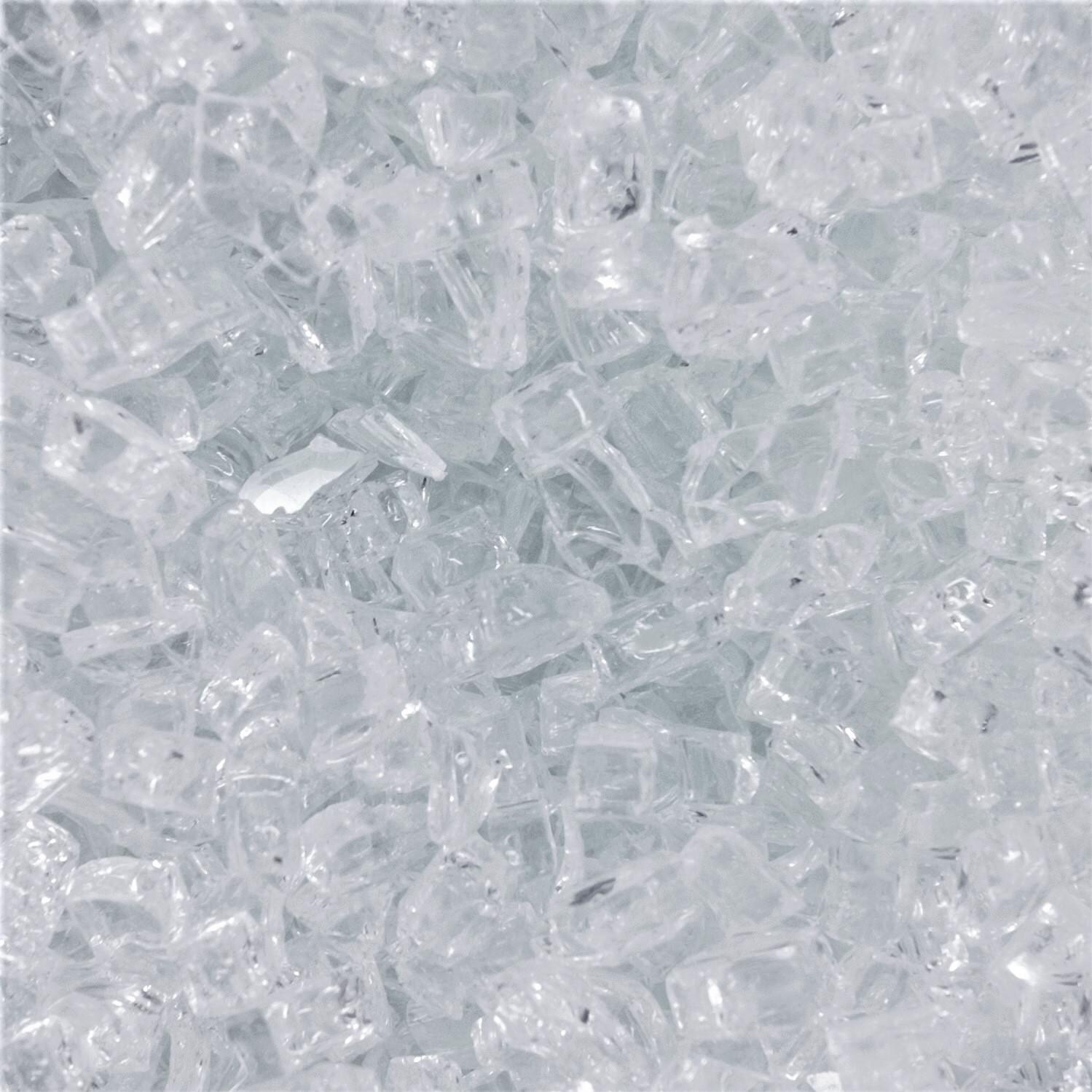 BBQGuys Signature 1/4-Inch Diamond Clear Fire Glass - 40 Pounds