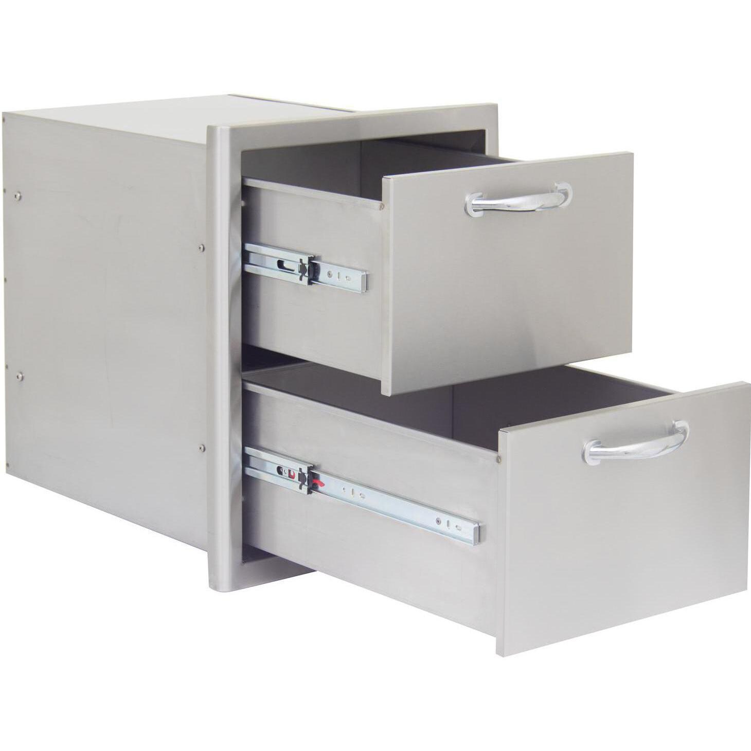 Blaze - BLZ-DRW2-R - 16-Inch Double Access Drawer - Open Side Angle thumbnail