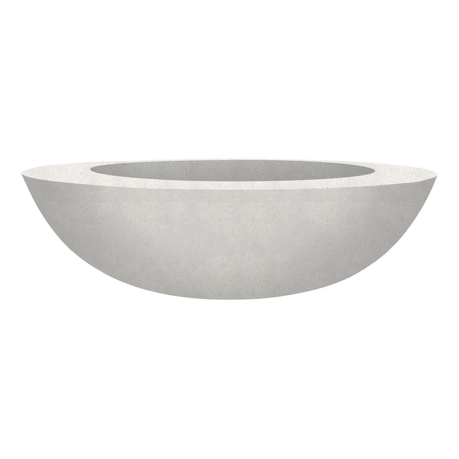 Valley Bay 70 Inch Round Glass Fiber Reinforced Concrete Propane w/ Electronic Ignition Fire Bowl in Ultra White by Lakeview Outdoor Designs - White Background thumbnail