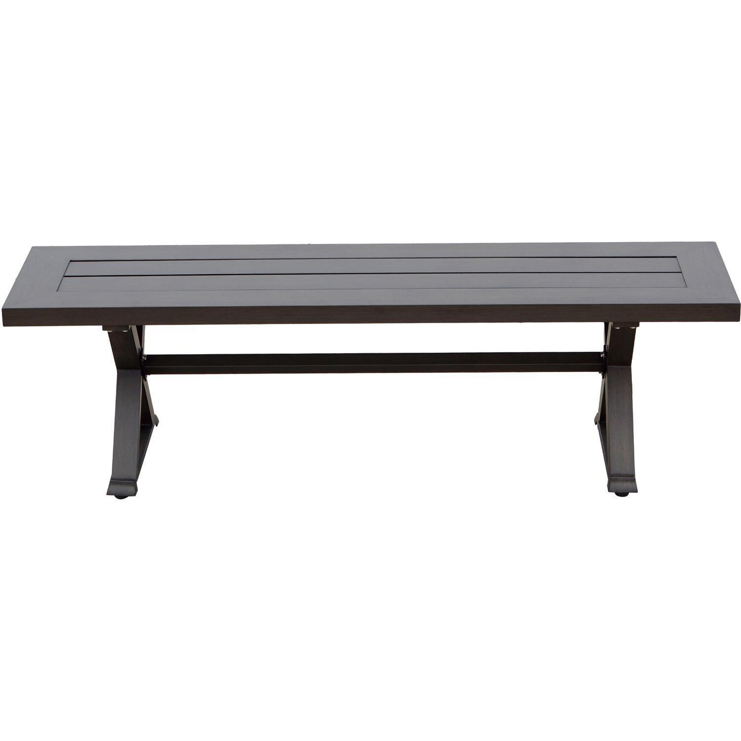 Darlee Brooklyn Patio 59-Inch Bench with Sesame Cushion - Bench - White Background thumbnail