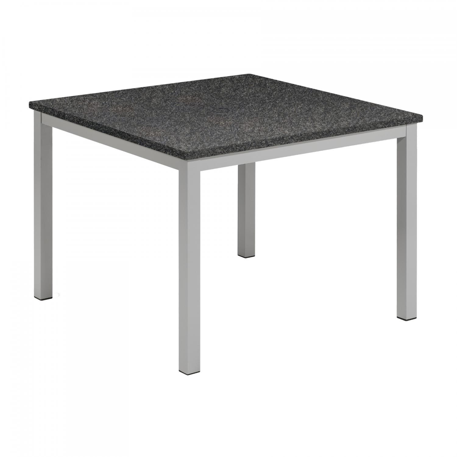 Travira 39 Inch Square Aluminum Patio Dining Table W/ Lite-Core Charcoal Top thumbnail