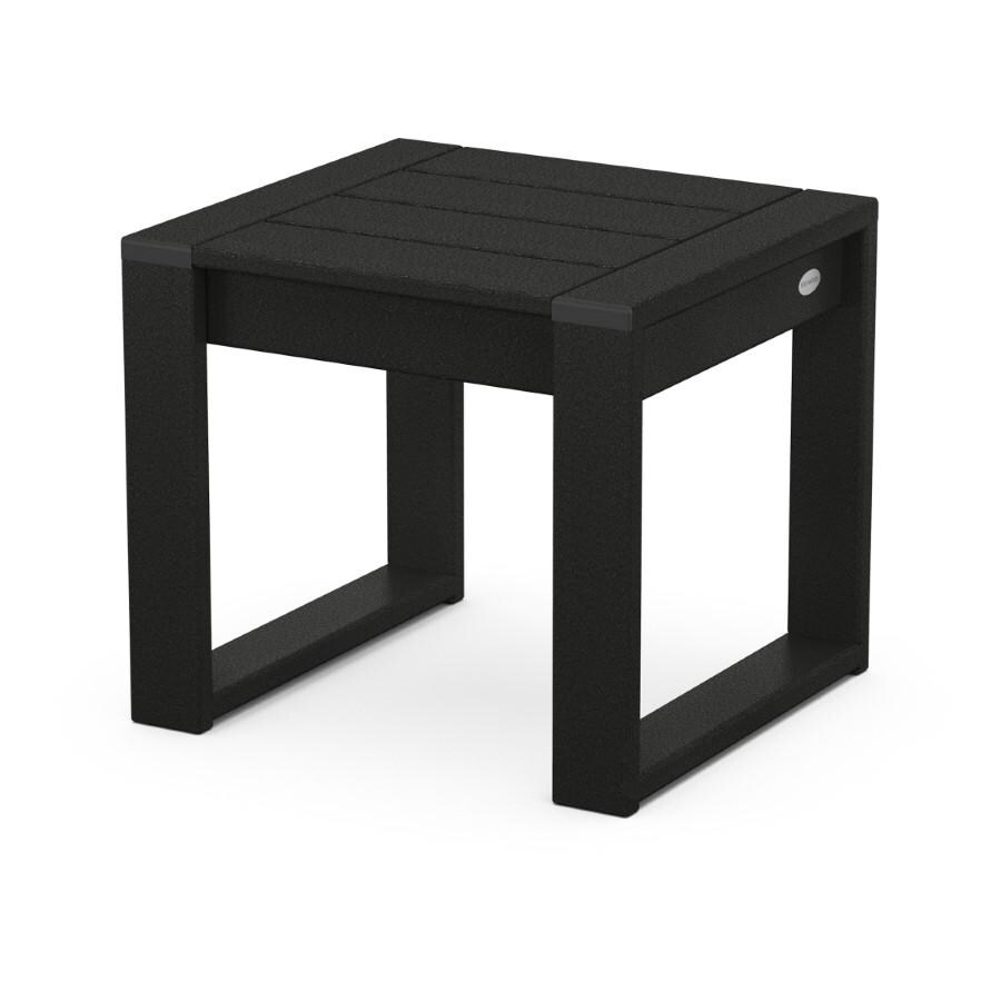 EDGE 20 X 18 Inch Rectangular Recycled Plastic End Table in Black by POLYWOOD