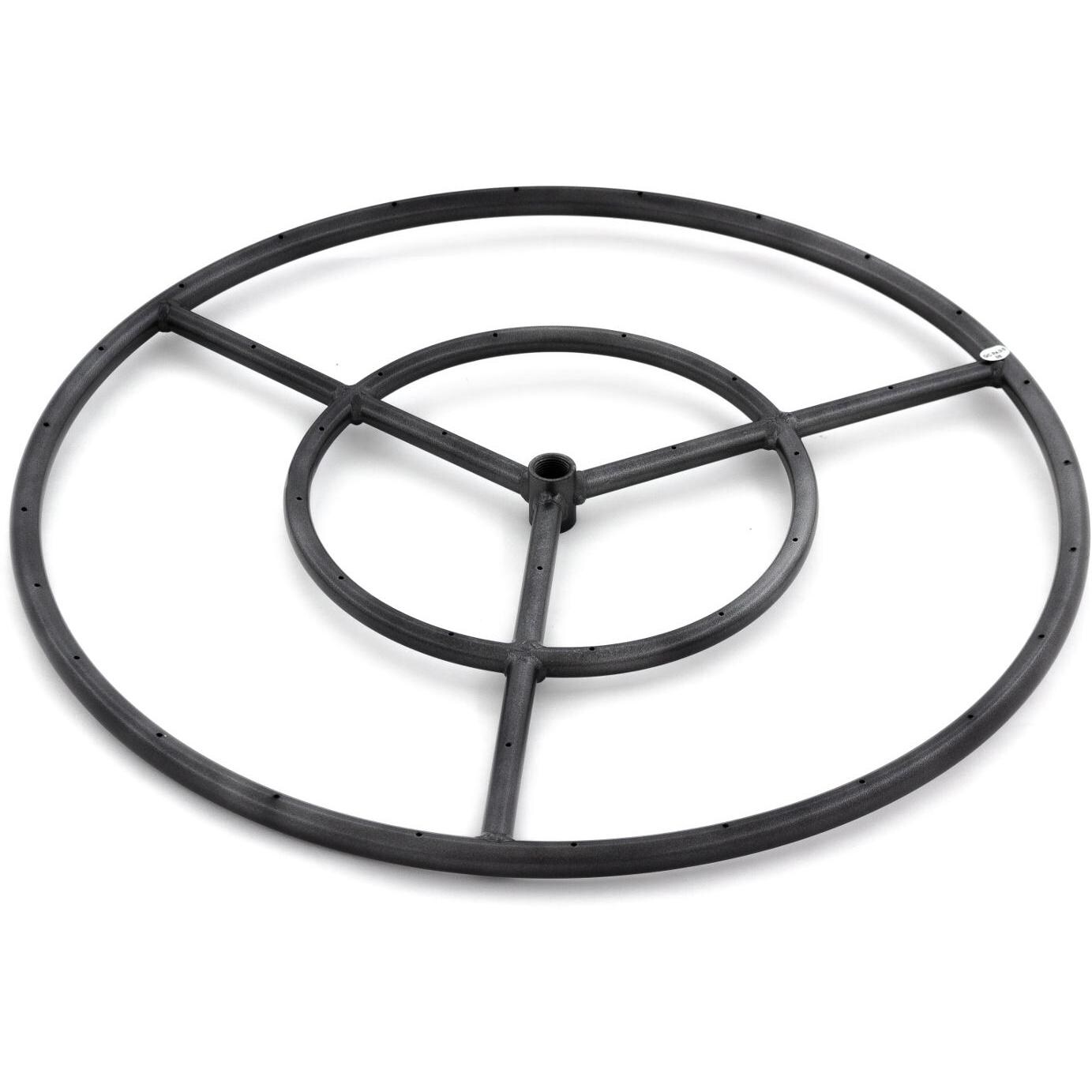 Lakeview Outdoor Designs 24-Inch Three-Spoke Round Natural Gas Double-Ring Burner - Black Steel - DISCONTINUED ITEM