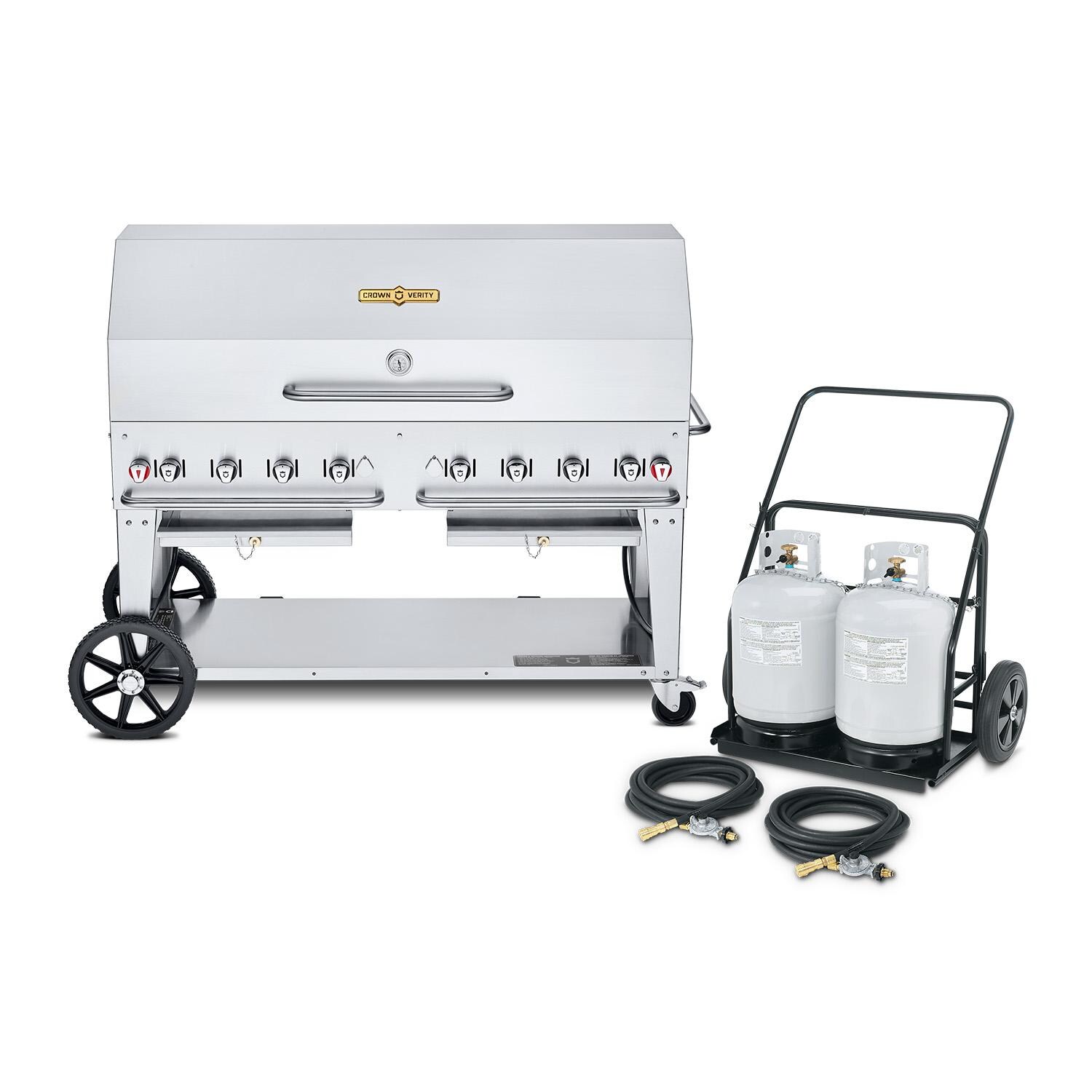 Crown Verity 60-Inch Mobile Grill & Propane Cart Dome Package- CV-MCC-60-1RDP