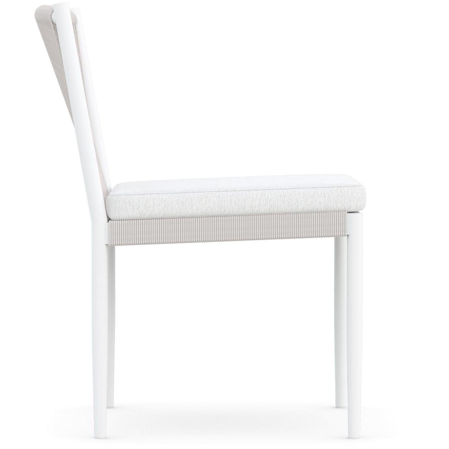 Azzurro Living Catalina Woven Rope Armless Dining Chair in Sand/Cloud - Side - White Background thumbnail