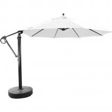 Galtech 11 Ft. Octagonal Aluminum Patio Cantilever Umbrella W/ Easy Lift And Easy Tilt Wheel - Black Frame W/ Sunbrella Canvas Natural Canopy image