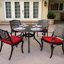 5 Piece Cast Aluminum Patio Dining Set W/ 48 Inch Round Table By AC Home & Patio