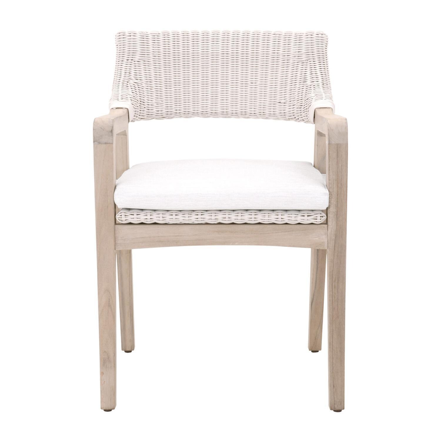 Lakeview Laurabelle Wicker Dining Arm Chair in White Speckle thumbnail
