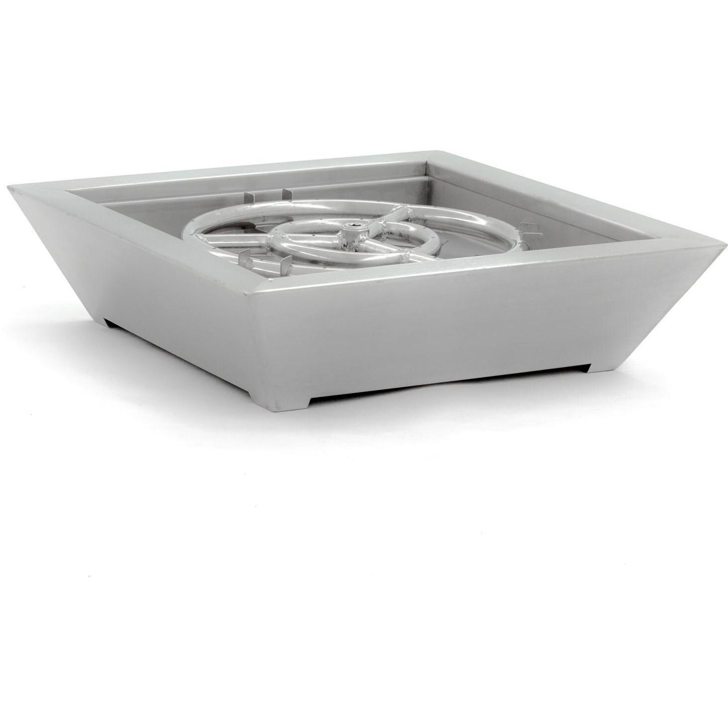 BBQGuys Signature Series Westfalen 24-Inch Square Low-Rise Natural Gas Fire Bowl - Stainless Steel thumbnail